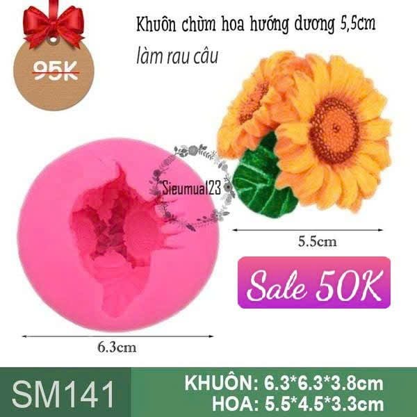 Khuôn silicon chùm hoa hướng dương 5,5cm ( SM141 )