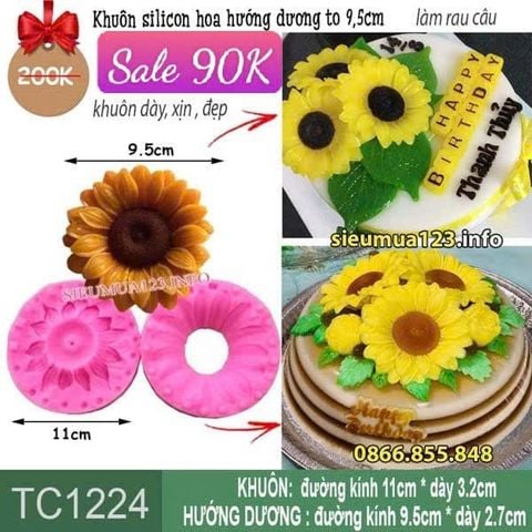 Khuôn silicon hoa hướng dương to 9,5cm ( TC1224 )