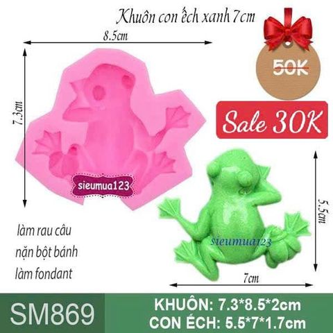 Khuôn rau câu silicon con ếch xanh 7cm ( SM869 )