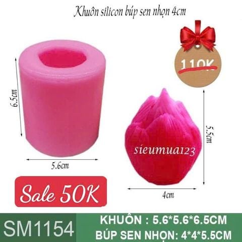Khuôn silicon làm rau câu búp sen nhọn 5,5cm ( SM1154 )
