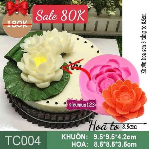 Khuôn silicon làm rau câu hoa sen 3 tầng 8,5cm ( TC004 )