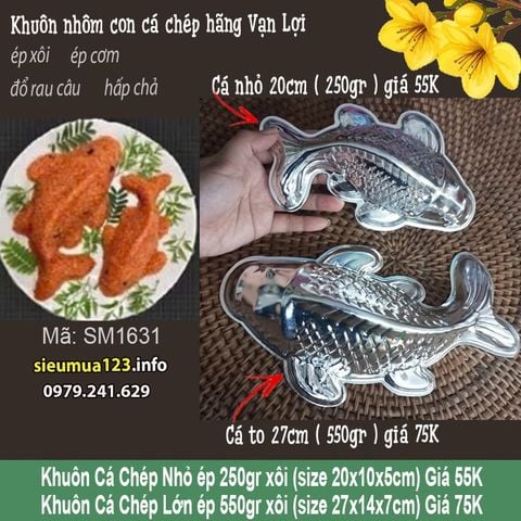 Khuôn nhôm con cá chép ép xôi ép cơm đổ rau câu hấp chả ( SM1631 )
