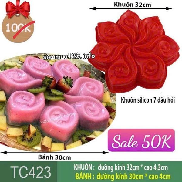 Khuôn silicon làm bánh rau câu xoắn 7 dấu hỏi lớn 30cm ( TC423 ) CÒN NHIỀU