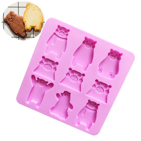Khuôn silicon 9 gấu kumamon 4,3cm- 5,8cm ( CN292 )