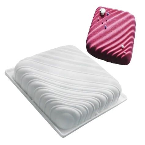 Khuôn silicon làm bánh mousse vuông sọc xiên 18cm ( TC980 )