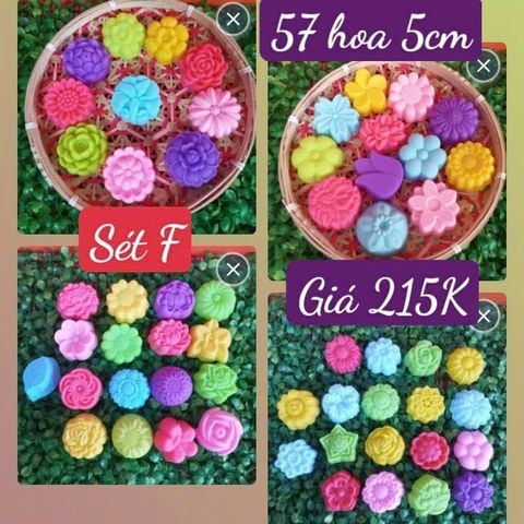 Sét 57 khuôn silicon hoa đủ kiểu 5cm ( gồm 57 kiểu hoa khác nhau ) ( SM1958 ) mẫu 2024
