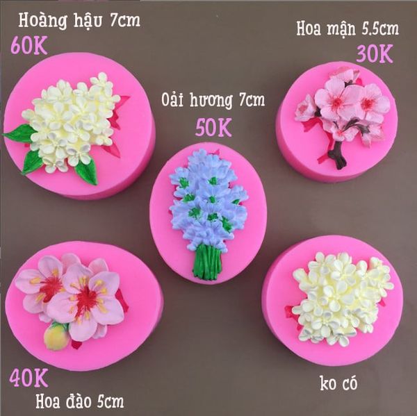 Khuôn silicon chùm hoa đào 5cm ( SM1853 )