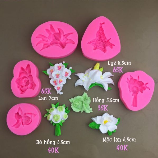 Khuôn silicon chùm hoa lys 8,5cm ( SM1851 )