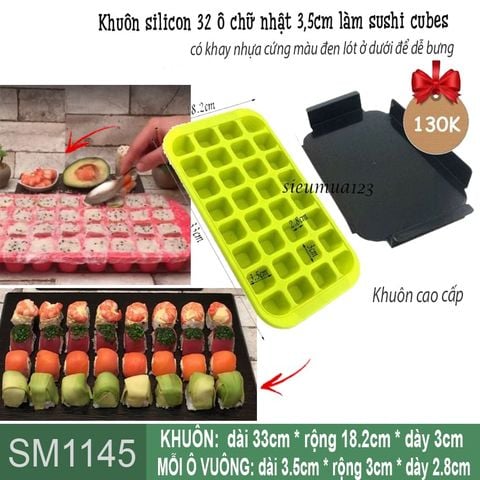 Khuôn silicon 32 ô chữ nhật 3,5cm làm sushi cubes ( SM1145 )