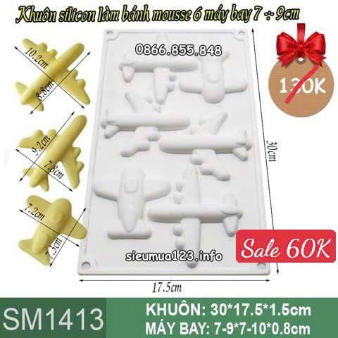 Khuôn mousse silicon 6 máy bay 7-9cm ( SM1413 ) CÒN NHIỀU
