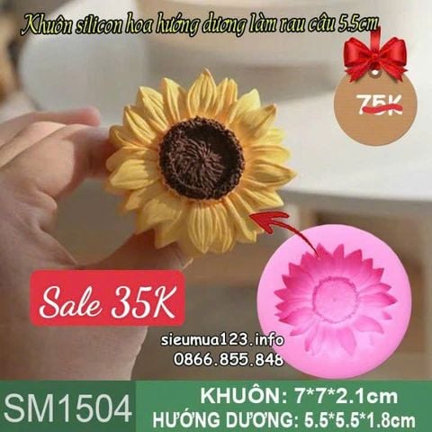 Khuôn silicon hoa hướng dương 5,5cm làm rau câu ( SM1504 )