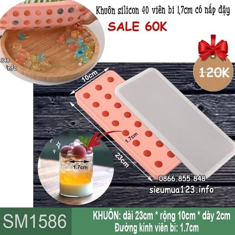 Khuôn silicon làm đá 40 viên bi 1,7cm ( SM1586 ) CÒN NHIỀU