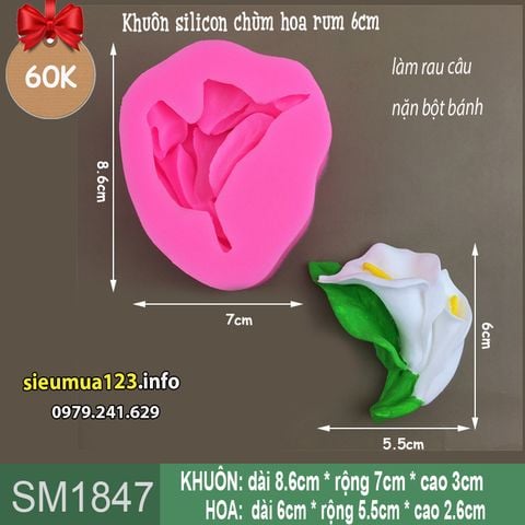 Khuôn silicon chùm hoa rum 6cm ( SM1847 )