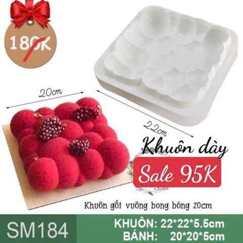 Khuôn silicon mousse gối vuông đám mây to 20cm ( SM184 ) còn 6 cái