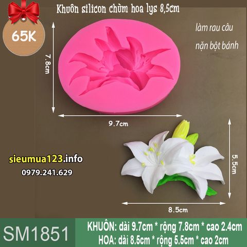 Khuôn silicon chùm hoa lys 8,5cm ( SM1851 )