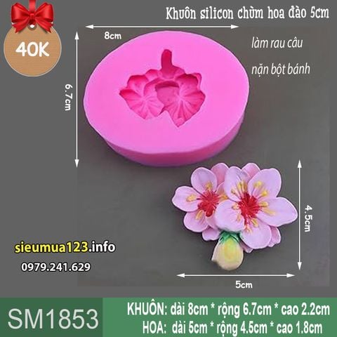 Khuôn silicon chùm hoa đào 5cm ( SM1853 )
