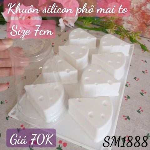 Khuôn silicon 8 miếng phô mai to 7cm ( SM1888 ) mẫu 2024 ( CÒN 4 CÁI )