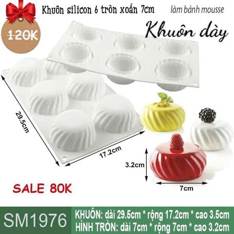 Khuôn silicon làm bánh mousse 6 tròn xoắn 7cm ( SM1976 )