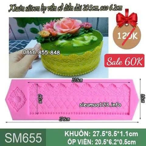 Khuôn silicon ốp viền cổ điển 20,5cm cao 6.2cm ( SM655 )