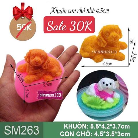 Khuôn rau câu silicon con chó nhỏ 4,5cm ( SM263 )
