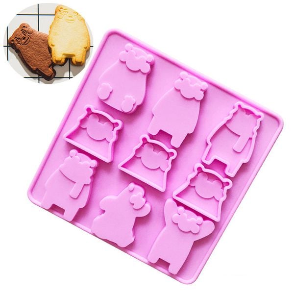 Khuôn silicon 9 gấu kumamon 4,3cm- 5,8cm ( CN292 )