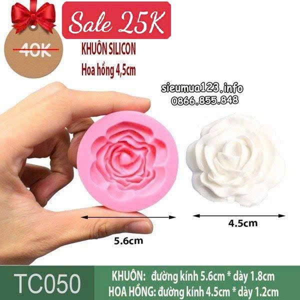 Khuôn silicon Hoa Hồng Nhỏ Cánh Mỏng 4,5cm ( TC050 ) CÒN NHIỀU