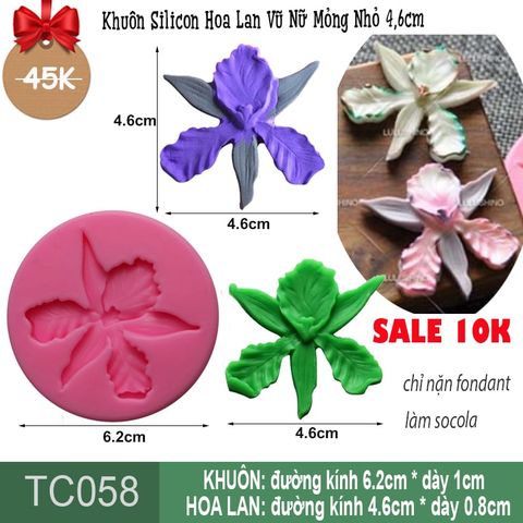 Khuôn Silicon Fondant Hoa Lan Vũ Nữ Mỏng Nhỏ 4,6cm ( TC058 ) CÒN NHIỀU