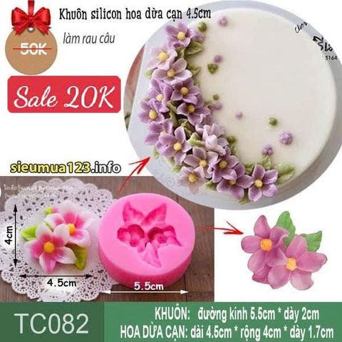 Khuôn silicon làm rau câu Hoa Dừa Cạn 4,5cm ( TC082 )