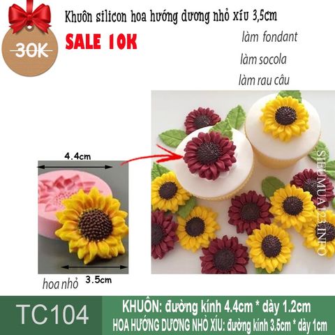 Khuôn silicon hoa hướng dương nhỏ xíu 3,5cm ( TC104 ) CÒN ÍT