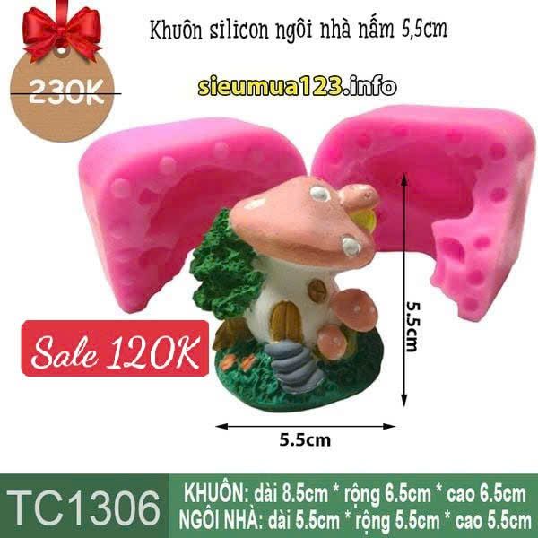 Khuôn Silicon Ngôi nhà nấm 5,5cm ( TC1306 )