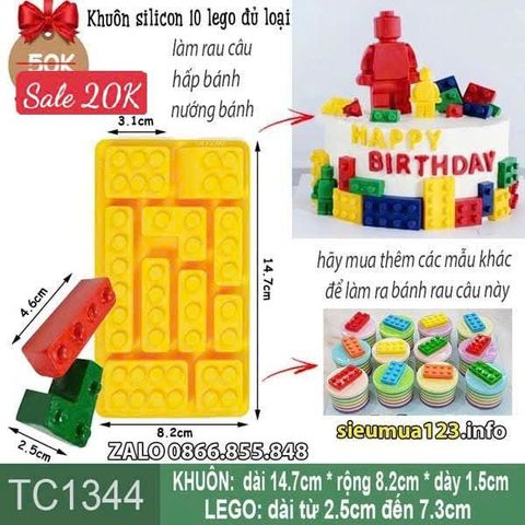 Khuôn silicon 10 lego đủ loại ( TC1344 ) còn 4 cái
