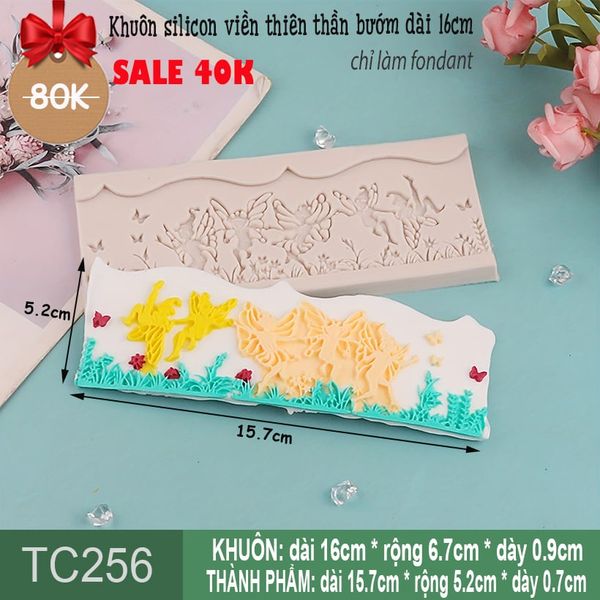 Khuôn silicon Fondant Viền thành thiên thần bướm dài 16cm ( TC256 )