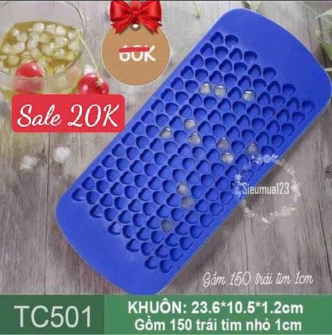 Khuôn silicon chip chip 150 trái tim nhỏ 1cm ( TC501 ) CÒN NHIỀU