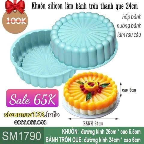 Khuôn silicon làm bánh tròn thanh que 24cm ( SM1790 )
