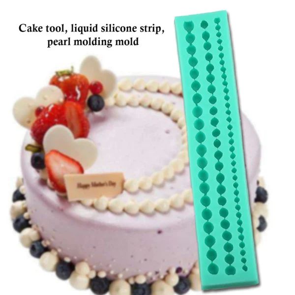 Khuôn silicon fondant dây viền chuỗi tròn 3 size 21cm ( TC235 ) chỉ làm fondant vì khó lấy ( còn 4 cái )