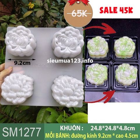 Khuôn rau câu trung thu Cúc Mẫu Đơn bằng nhựa mỏng ( SM1277 )