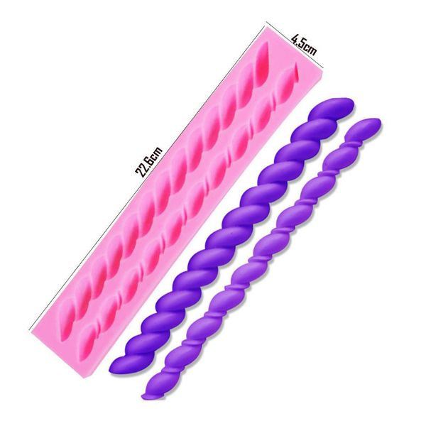 Khuôn silicon dây viền thừng đôi dài 21,5cm ( TC230 )
