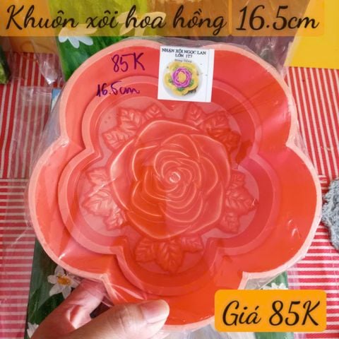 Khuôn xôi 5 cánh hoa hồng 16,5cm ( SM1972 )