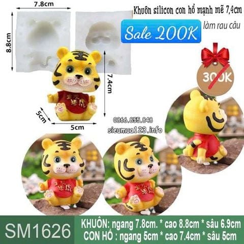 Khuôn silicon làm rau câu con hổ mạnh mẽ 7,4cm ( SM1626 )