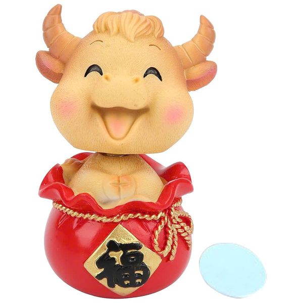 Khuôn silicon làm rau câu con trâu cười tít mắt ngồi trong túi vàng chữ Phúc 9,5cm ( SM1422 )