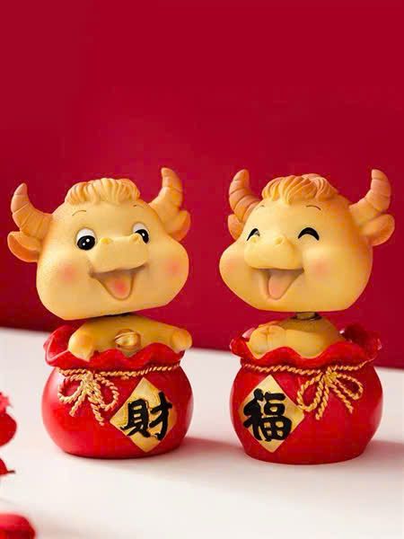 Khuôn silicon làm rau câu con trâu cười tít mắt ngồi trong túi vàng chữ Phúc 9,5cm ( SM1422 )