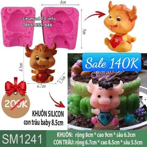 Khuôn silicon làm rau câu con trâu Bình An 8,5cm ( SM1241 )
