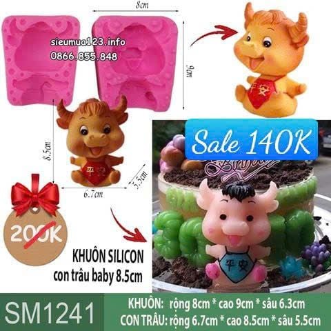 Khuôn silicon làm rau câu con trâu Bình An 8,5cm ( SM1241 )
