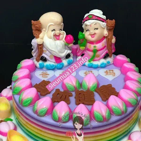 Khuôn silicon ông thọ bà thọ size to 6cm*8cm làm rau câu ( SM1502 )