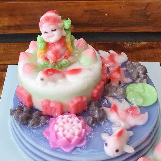 Khuôn silicon ông thọ bà thọ size to 6cm*8cm làm rau câu ( SM1502 )