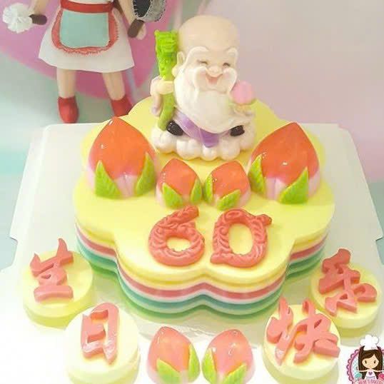 Khuôn silicon ông thọ bà thọ size to 6cm*8cm làm rau câu ( SM1502 )