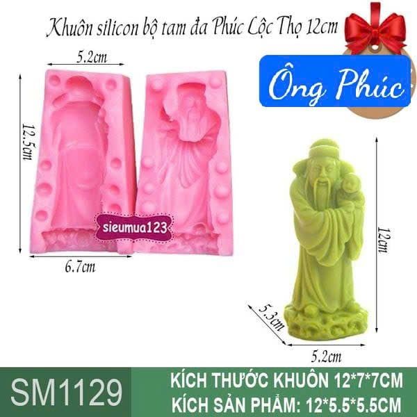 Khuôn Silicon bộ tam đa Ông Phúc Ông Lộc Ông Thọ 12cm ( SM1129 )
