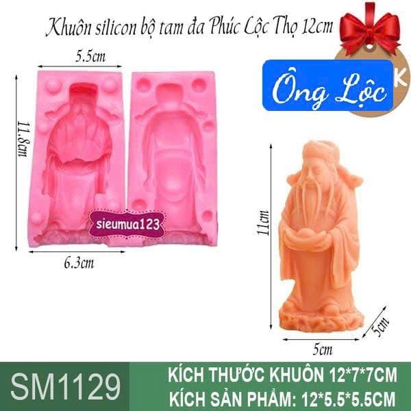 Khuôn Silicon bộ tam đa Ông Phúc Ông Lộc Ông Thọ 12cm ( SM1129 )