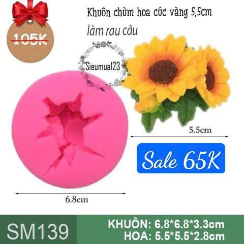 Khuôn silicon chùm hoa cúc vàng 5,5cm ( SM139 )