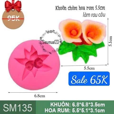 Khuôn silicon chùm hoa rum 5,5cm ( SM135 )